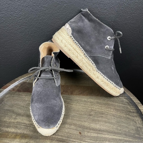 Rag & Bone Geneva Suede Wedge Lace Front Espadrilles Size Women